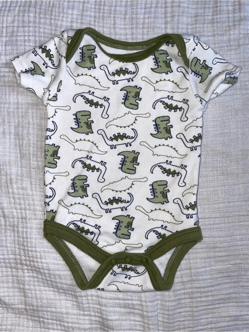 Baby Dinosaur Bodysuit Bundle - Orange, Rust, Light Blue, Olive, Cream